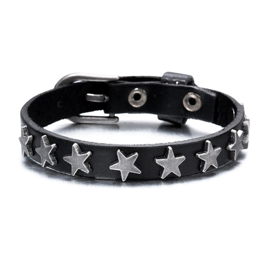 Punk Retro Five-pointed Star Cattle Leather Bar Street Bracelets