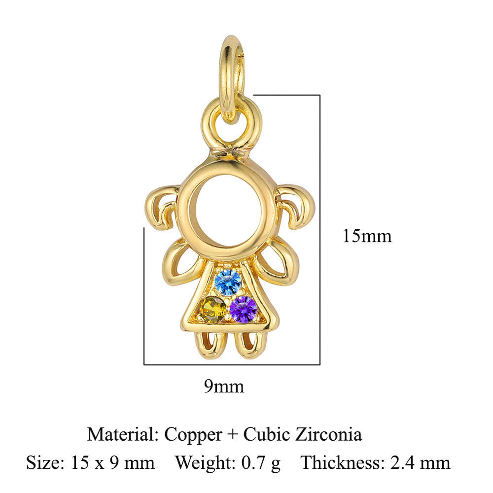 Cross Virgin Copper Zircon Boy Ornament Accessories Pendants