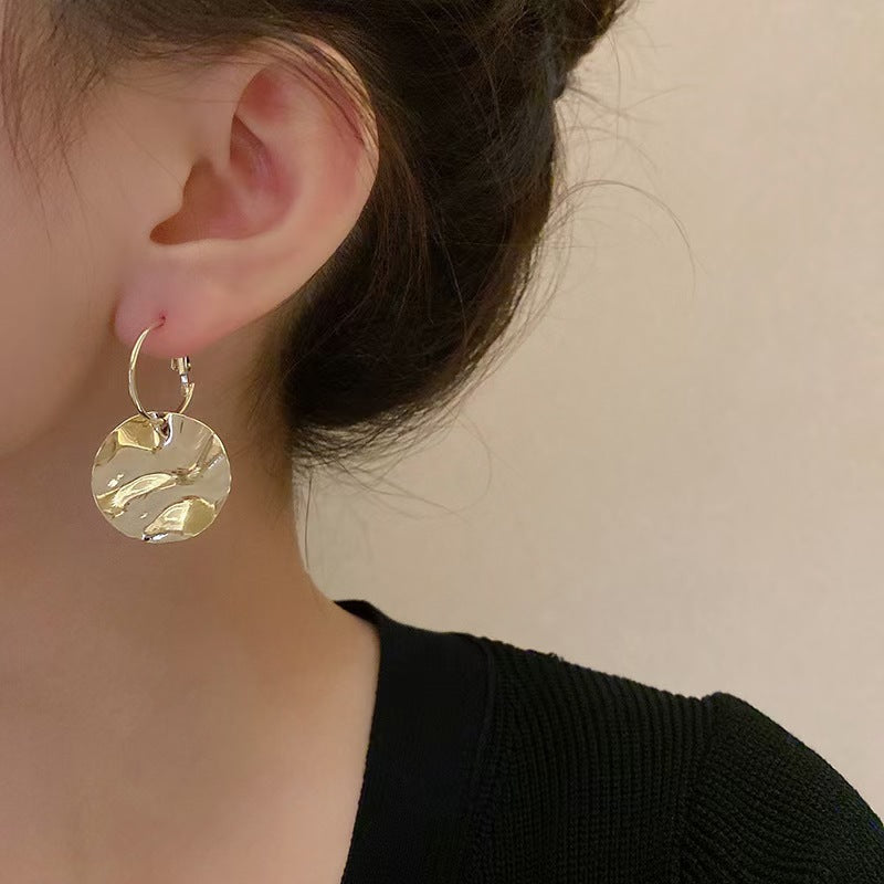 Irregular Round Eardrops Temperament Female Fashionable Stud Earrings