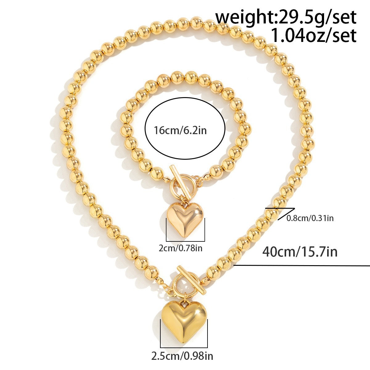 Women's Exaggerated Geometry Round Beads Imitation Pearl Necklace