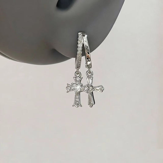 Unique Double Layer Cross Vintage Sweet Cool Personality Ear Earrings
