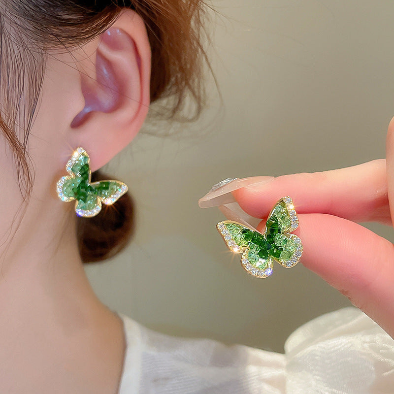 Sier Needle Fresh Sweet Flower Summer Vacation Earrings