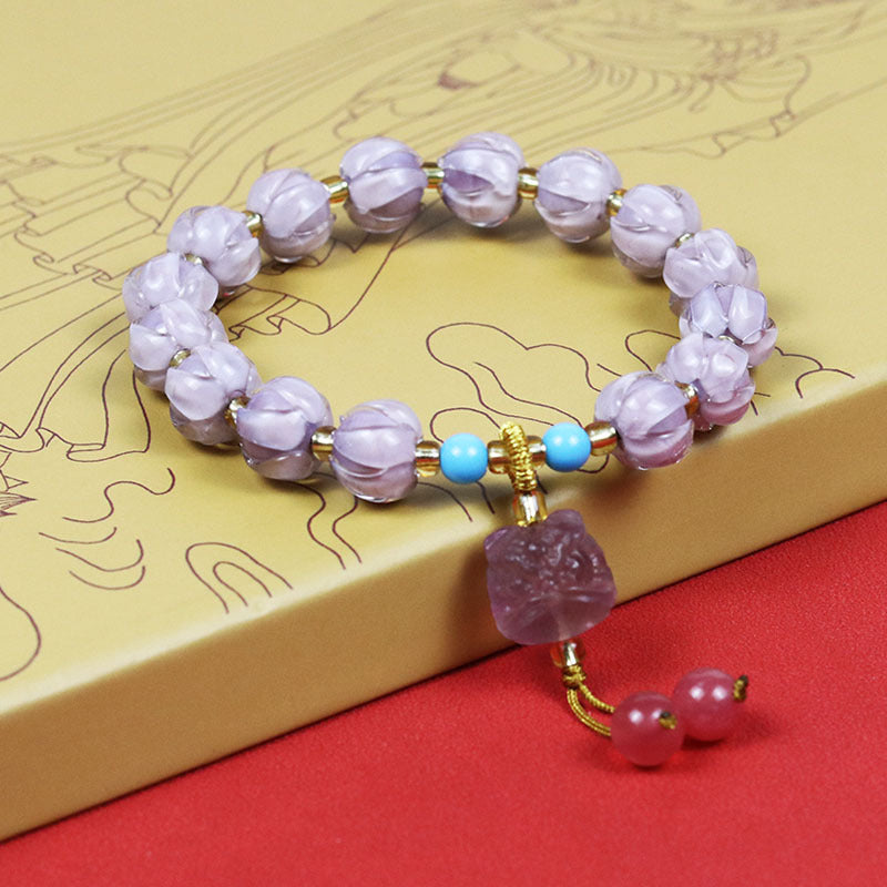 Glaze Light Luxury High-grade Color Fluorite Hydrangea Bracelet