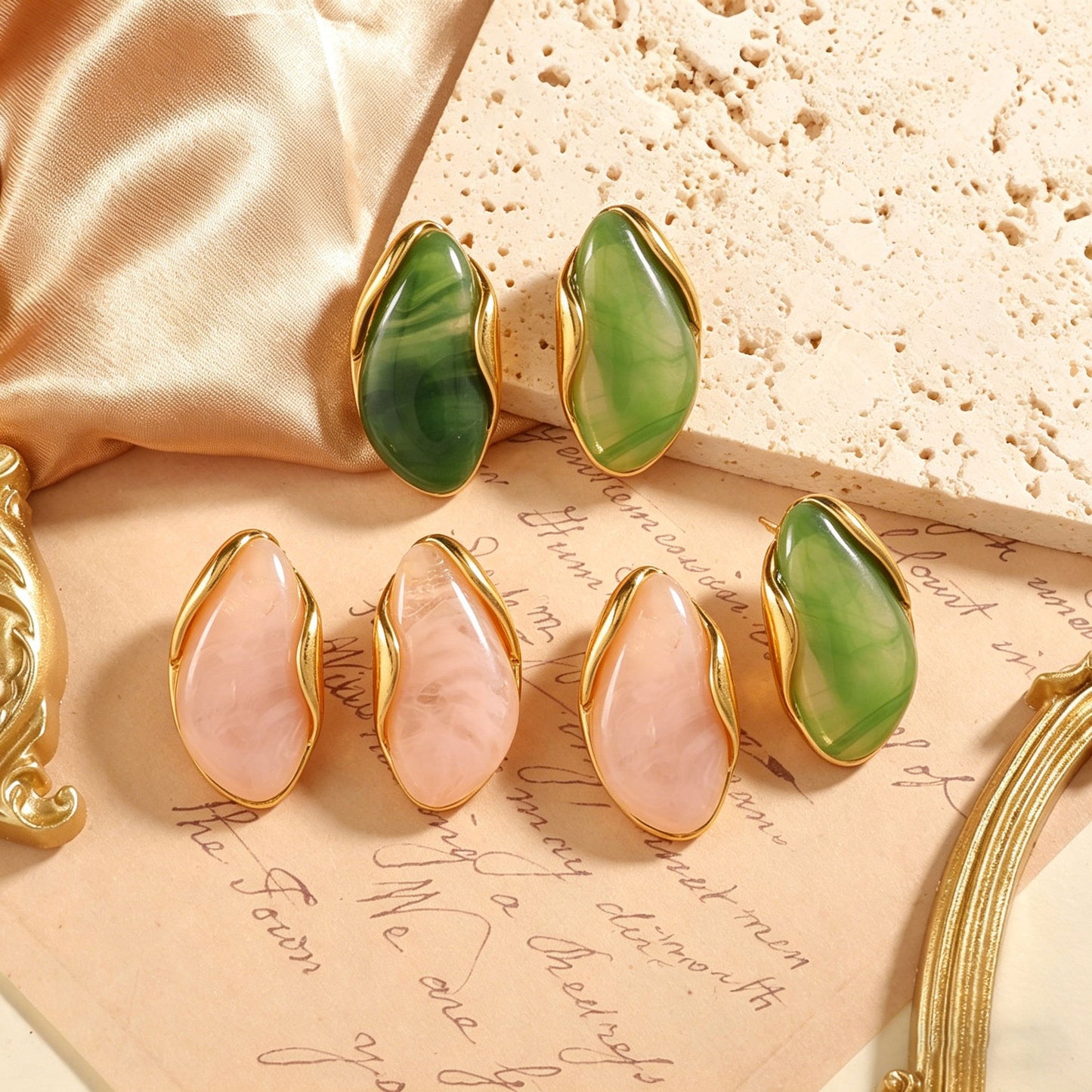 Stainless Steel Resin Fashion Elegance Retro Earrings