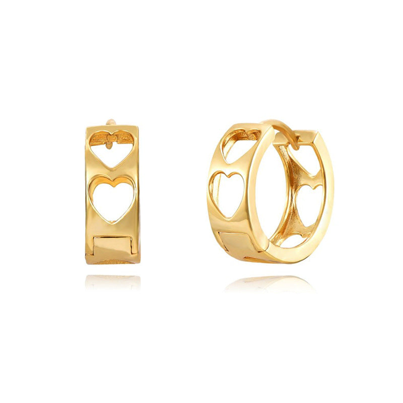 Sier Needle Light Luxury Geometric Inlaid Zircon Ear Simple Fashion Earrings