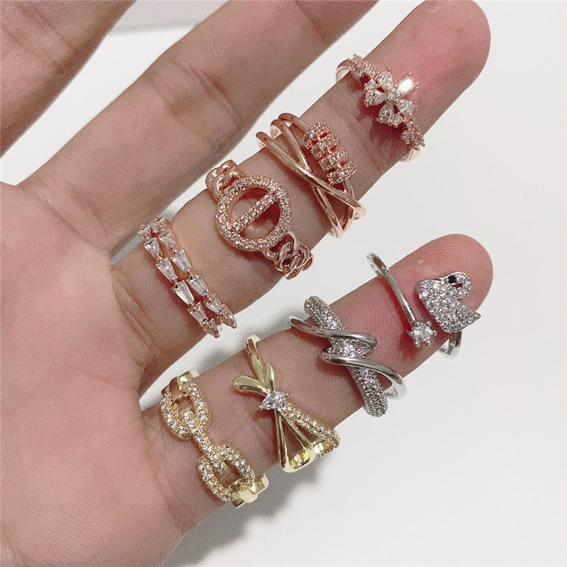 Women's Fashionable Exquisite Light Luxury Open Mouth Ring