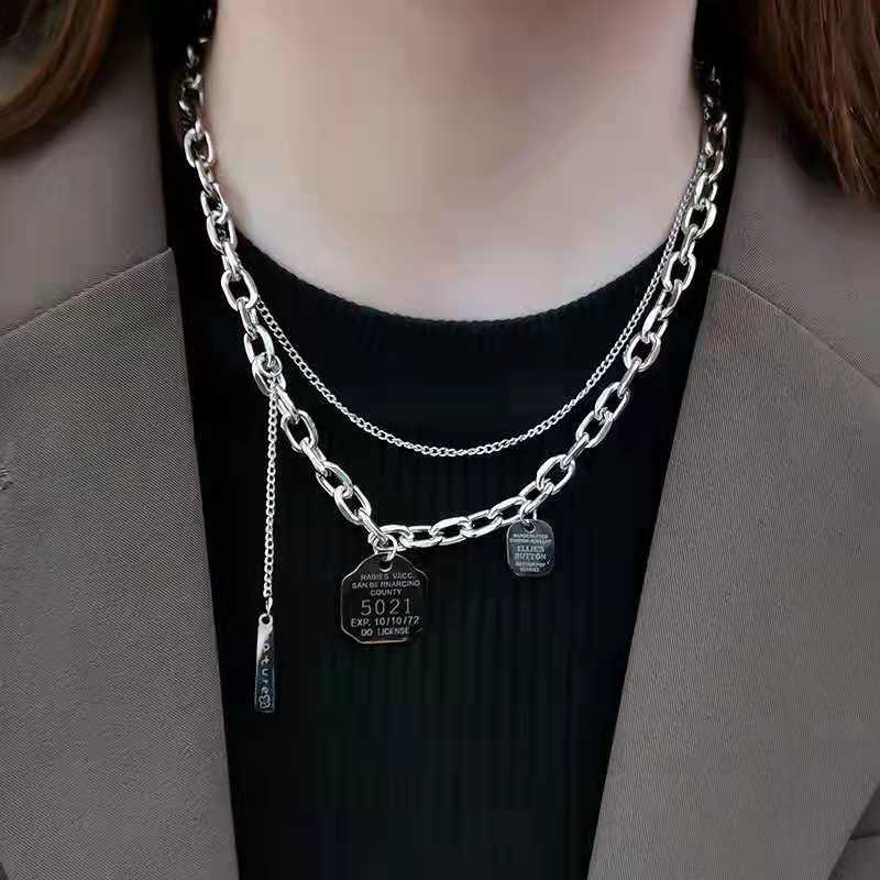 Women's & Men's Fashion Simple Titanium Steel Sweater Chain Personalized Hip Hop Necklace