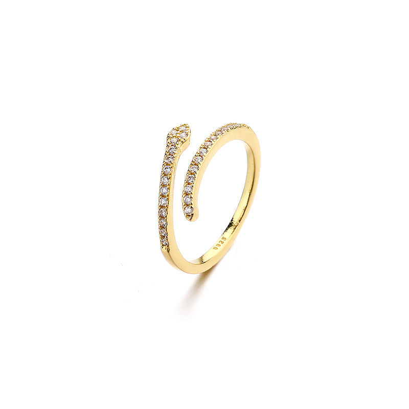 Simulated Snakes Forefinger Light Luxury Double Rings