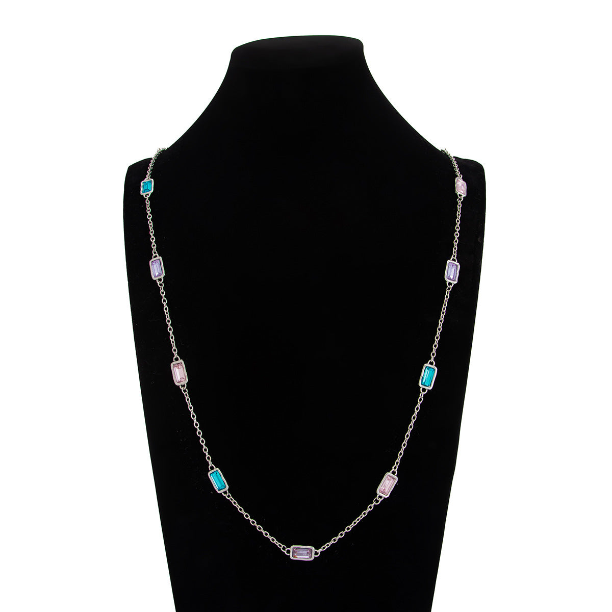Colorful Gem Twin Sweet Cool Geometric Necklaces