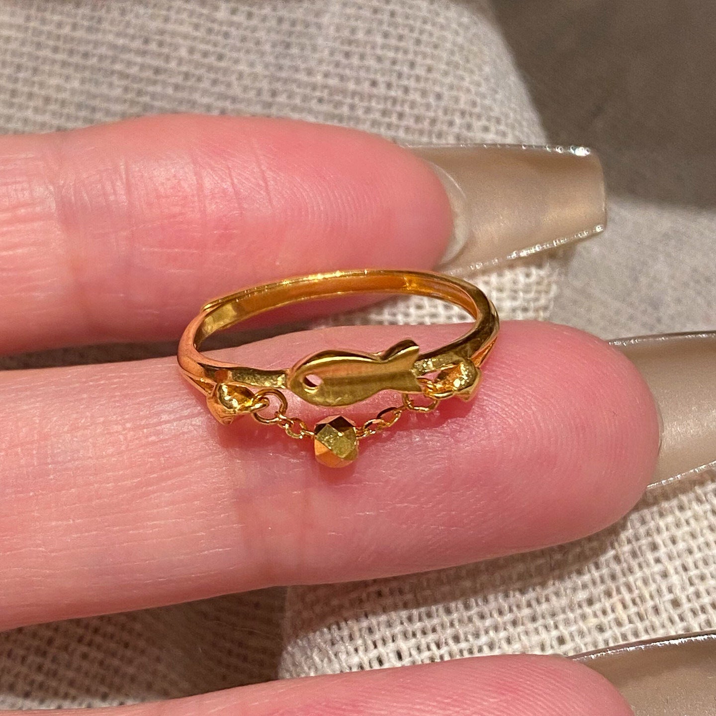 Yu Female Refined Personalized Niche Golden Chain Opening Ring