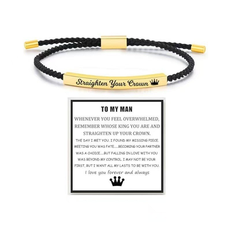 Elbow Lettering Friend Gift Rose Gold Adjustable Sier Stainless Bracelet