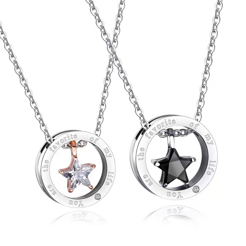 Women's & Men's Couple Memorial Titanium Steel Minimalist Hip Hop Trendy One Necklace