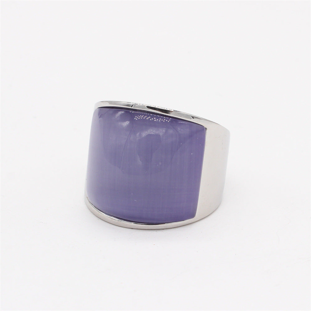 Women's & Men's Fashion Gem Titanium Steel Simple Rings