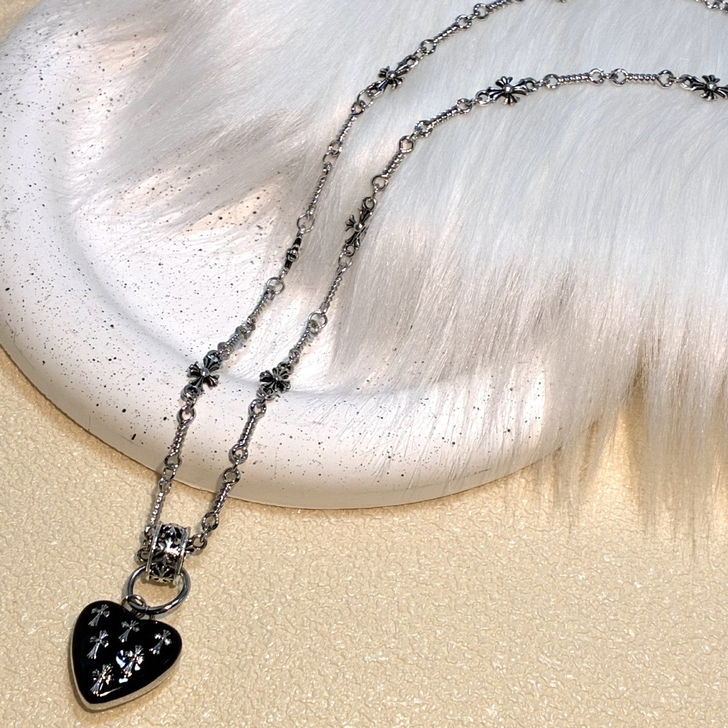 Women's Asian Style Gothic Sweet Cool Heart Necklace