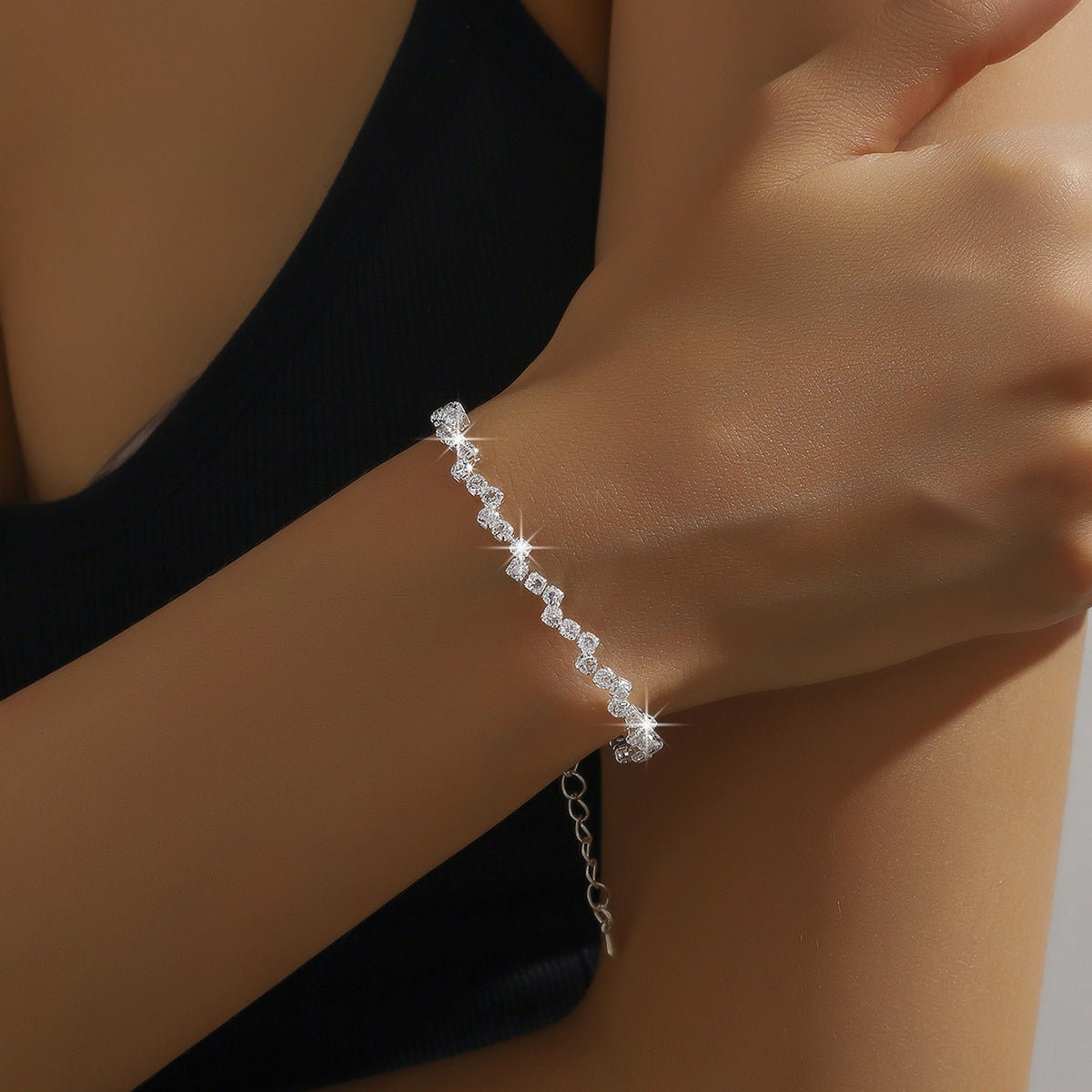 Claw Chain Geometric Full Diamond Rhinestone Simple Bracelets