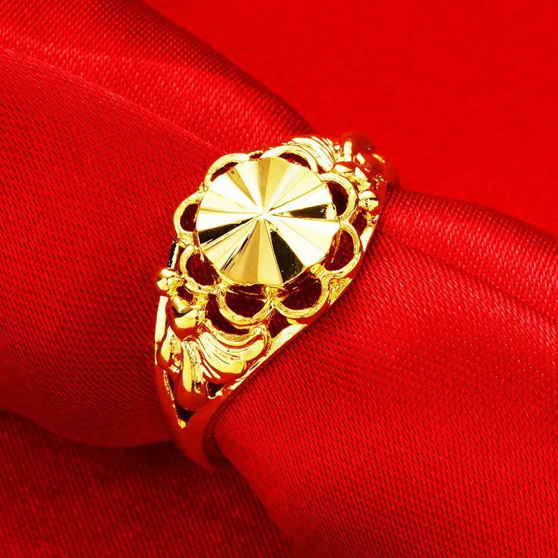 Women's Gold Vietnam Placer Love Heart-shaped Open Brass Gold-plated Rings