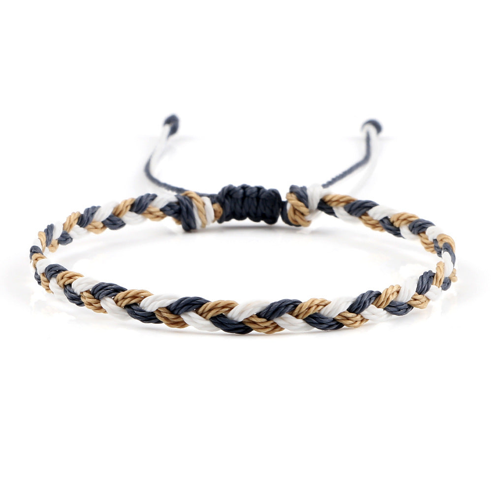 Creative Twist Weave Taiwanese Wax Handmade Hand Unisex Twin Bracelet