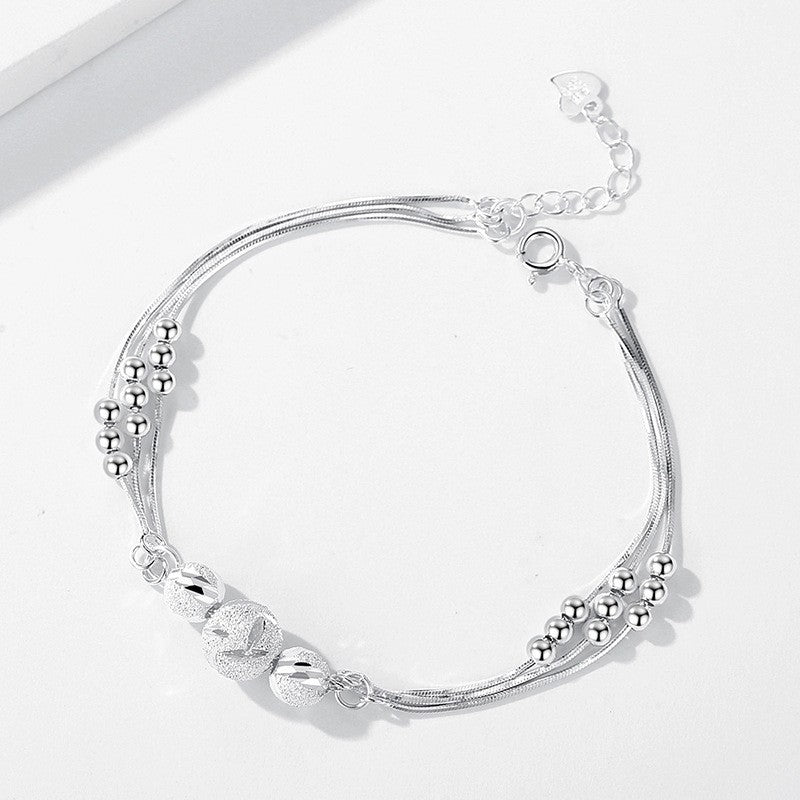 Lucky Beads Sier Bead Light Luxury Minority Design Bracelet