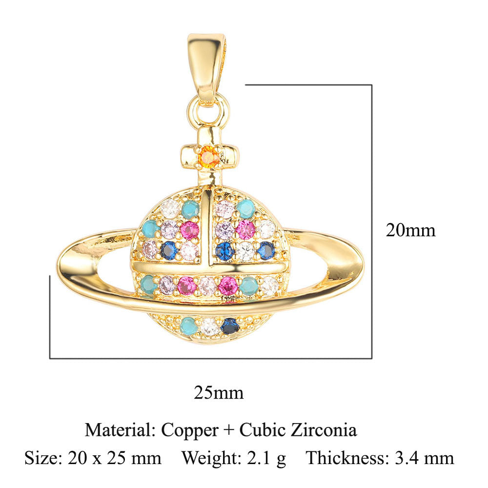 Color Zirconium Copper Micro Inlay Ornament Pendants