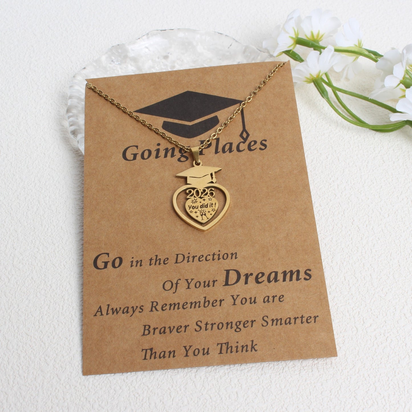 Creative Graduation Commemorative Gift Stainless Steel Frosted Dr. Jin Necklace