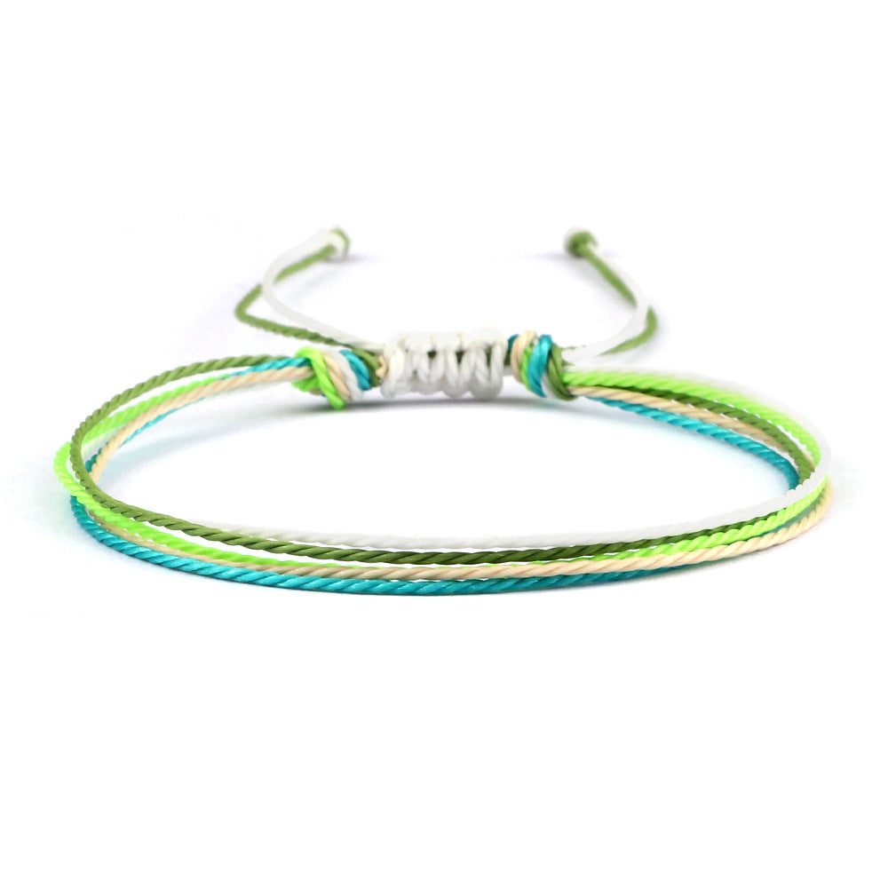 Coast Style Twin Creative Wax Line Hand Weaving Bracelet