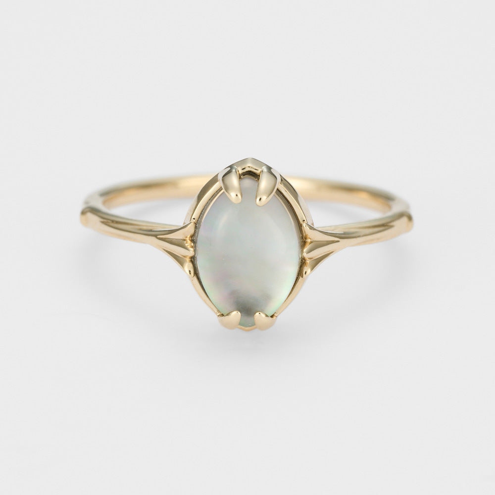 Jewelry Natural Crystal Black Butterfly Shell Rings