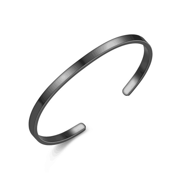 Charming Steel Open-end Stainless Shaped Lettering Bracelets