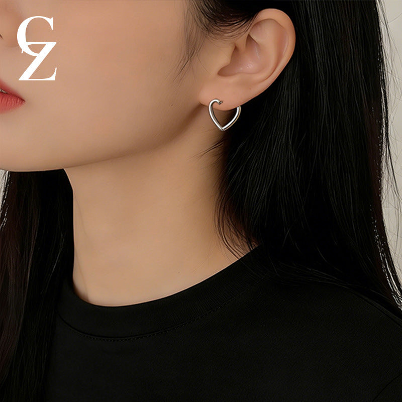 Simple Geometric Ellipse Clip Vintage Light Luxury High-grade Niche Ear Buckle
