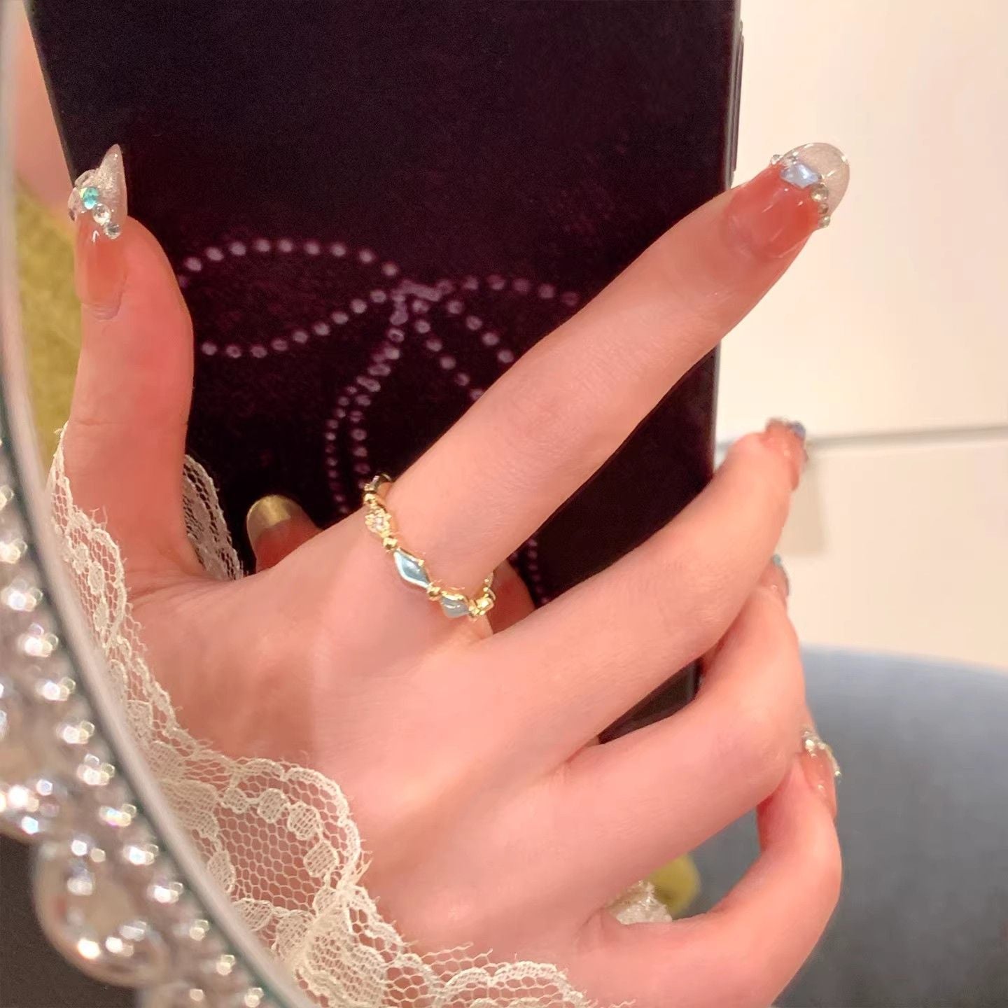 Zircon Simple Female Opening Adjustable Index Finger Light Luxury Rings
