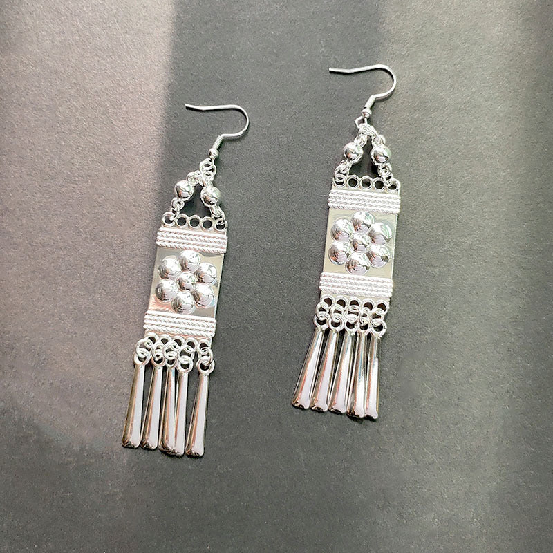 Chinese Lady Long Tassel All Match Earrings