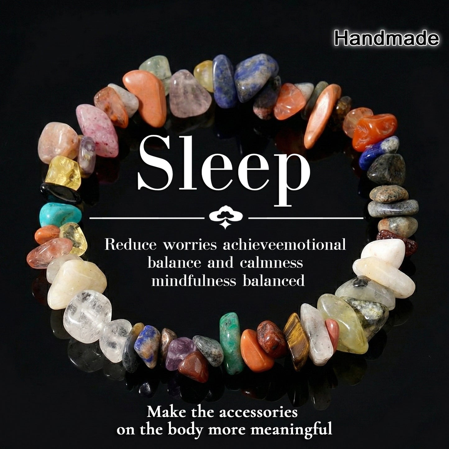 Multicolor Natural Stone Irregular Design Daily Bracelet