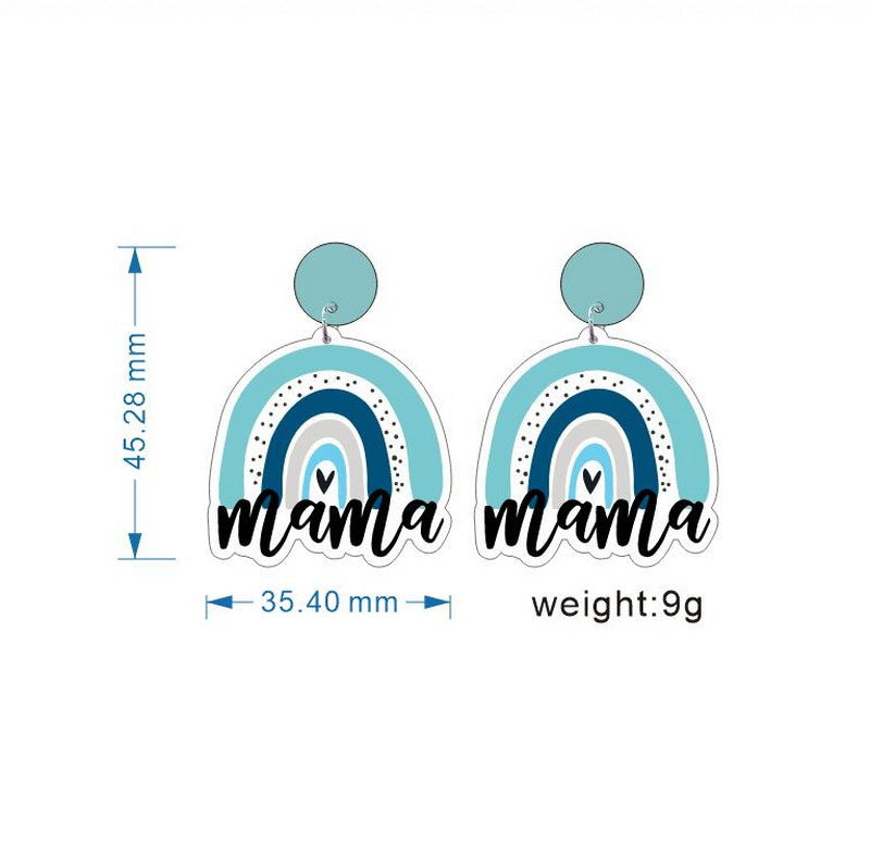 Holiday Mother's Day Acrylic Mother Rainbow Earrings