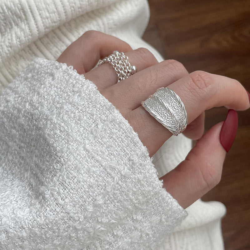 Frosted Texture Irregular Female Geometric Fashion High Sense Niche Hot Ring