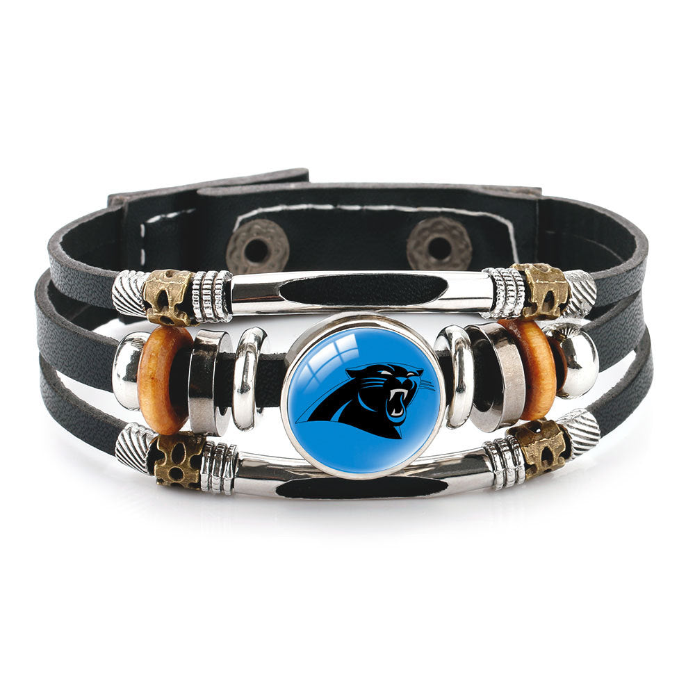 Genuine Leather Hand Professional Rugby League Team Time Stone Bracelet