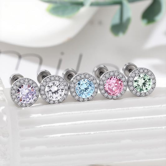 Flash Eight Hearts Arrows High Sense Zircon Ear Bone Niche Earrings