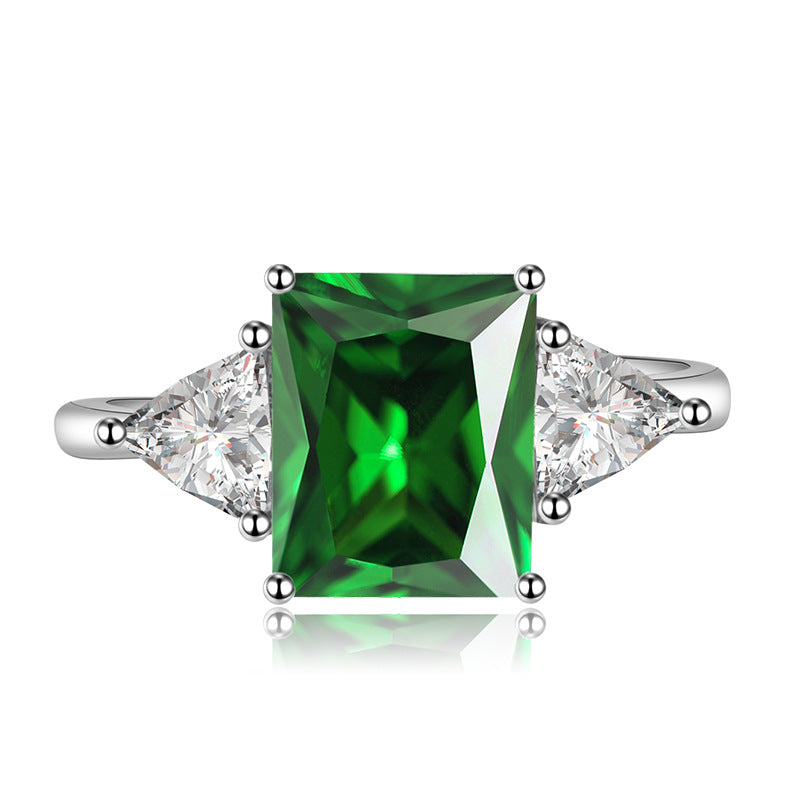 Square Diamond Female Geometric Triangle Open Engagement Rings