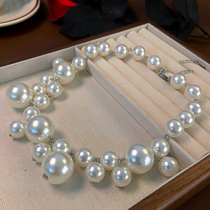 Pearl Short Design Rhinestone Collar Temperament Necklaces