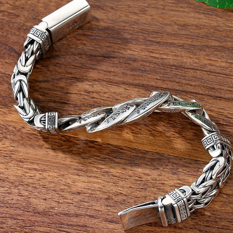 Men's Xi Ru Domineering Personalized Mantra Safety Pattern Lucky Bracelet