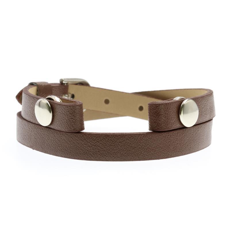 Leather Double Section Wrist Strap Bright Color Bracelet