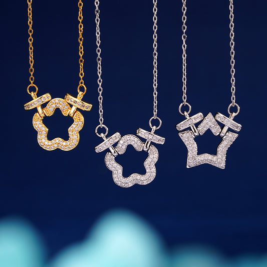 Women's For Gold Love Heart Flowers Temperament Wild Minimalist Star Necklaces