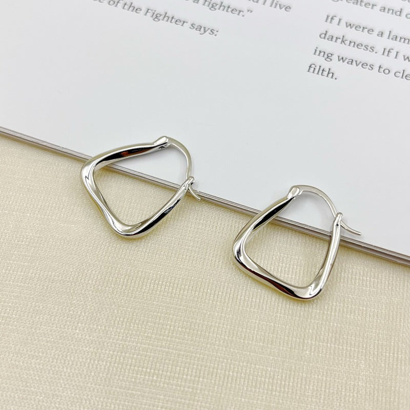 Design Metal Texture Small Ear High-grade Earrings