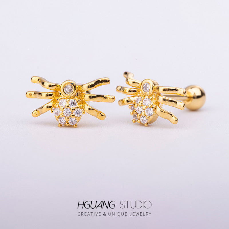 Steel Ear Bone Spider Cross Screw Twist Earrings