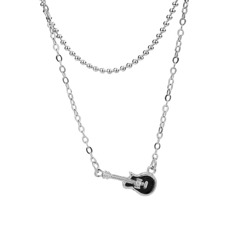 Hot Twin White Guitar Clavicle Chain Necklaces