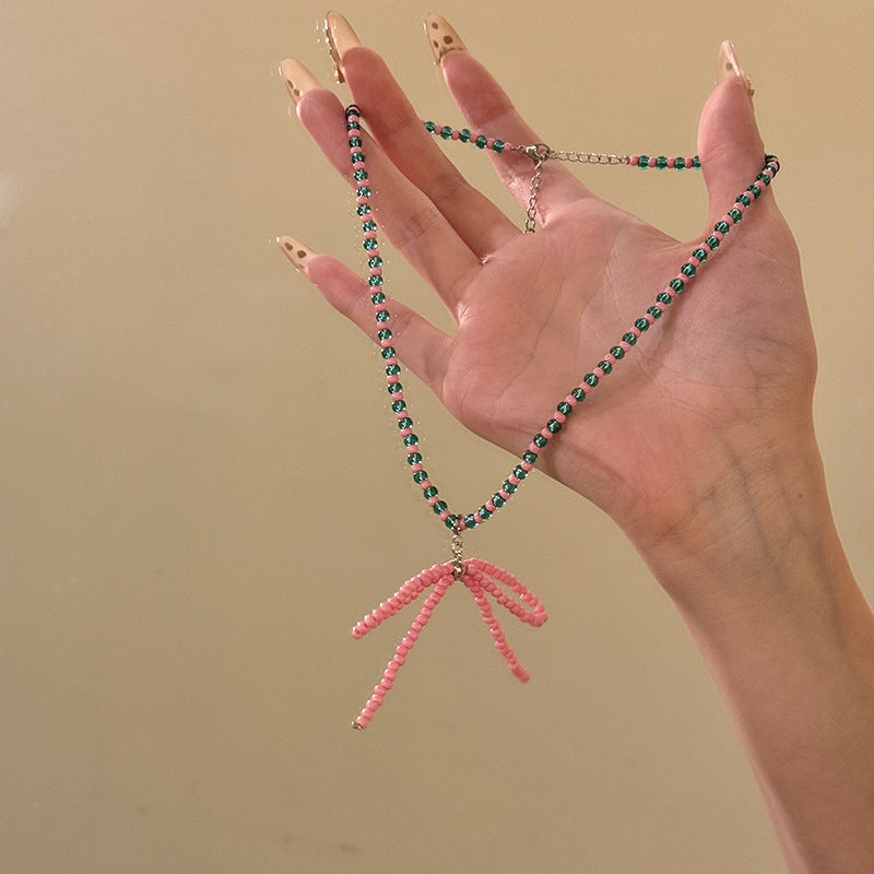 Wine Red Vintage Flower Crystal Clavicle Necklaces