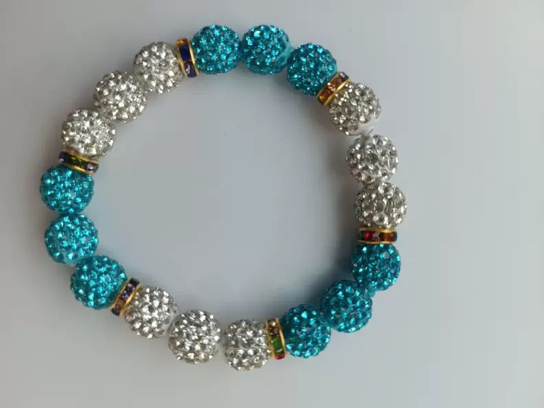 Polymer Clay Rhinestone Ball Filament Hip Bracelet
