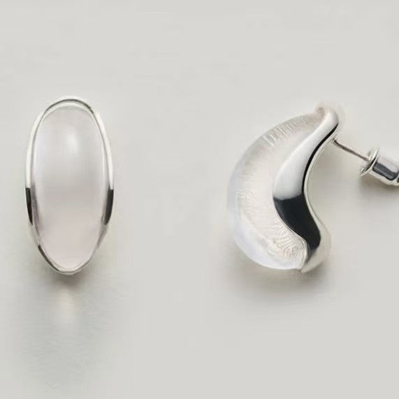 Women's Water Drops Fashion Elegant Sier Pin Earrings