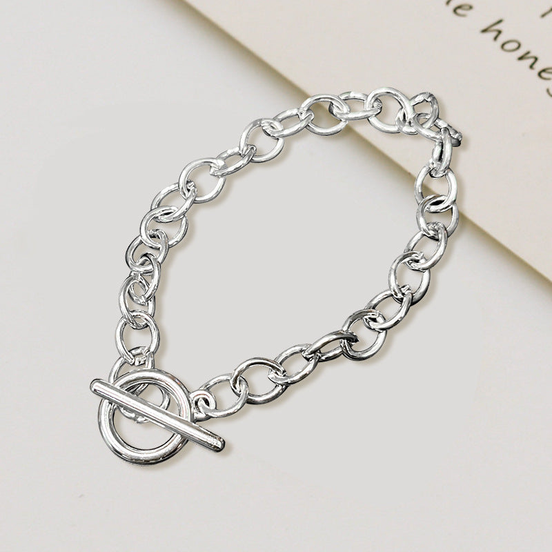 Women's Fashion Metal Plating Personality Buckle High Sense Bracelet