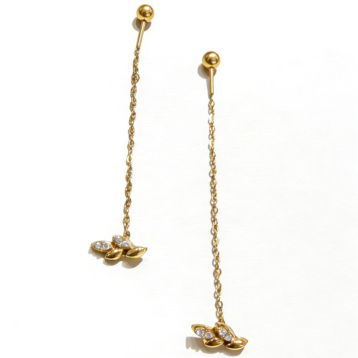 Style Long Golden Tassel Female Graceful Fashionable Advanced Diamond Titanium Rings