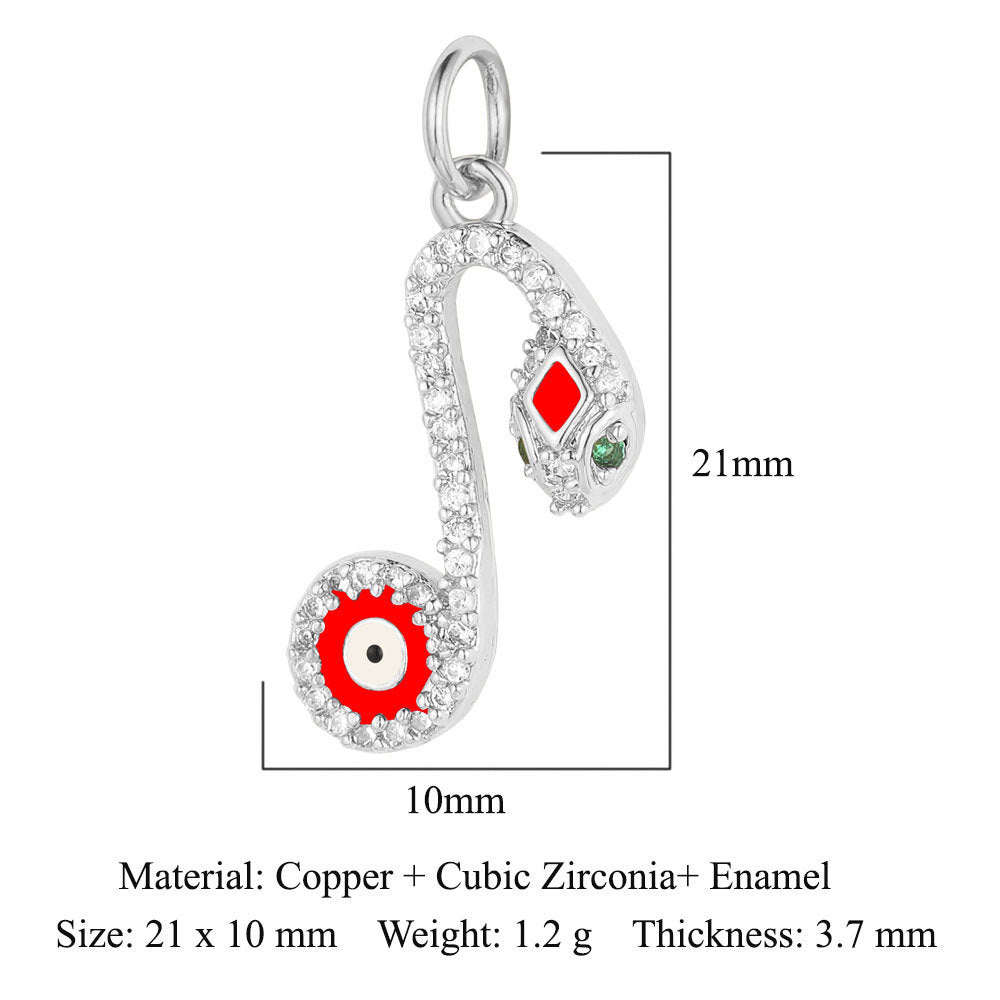 Snake Small Fish Copper Zircon Whale Tail Pendants