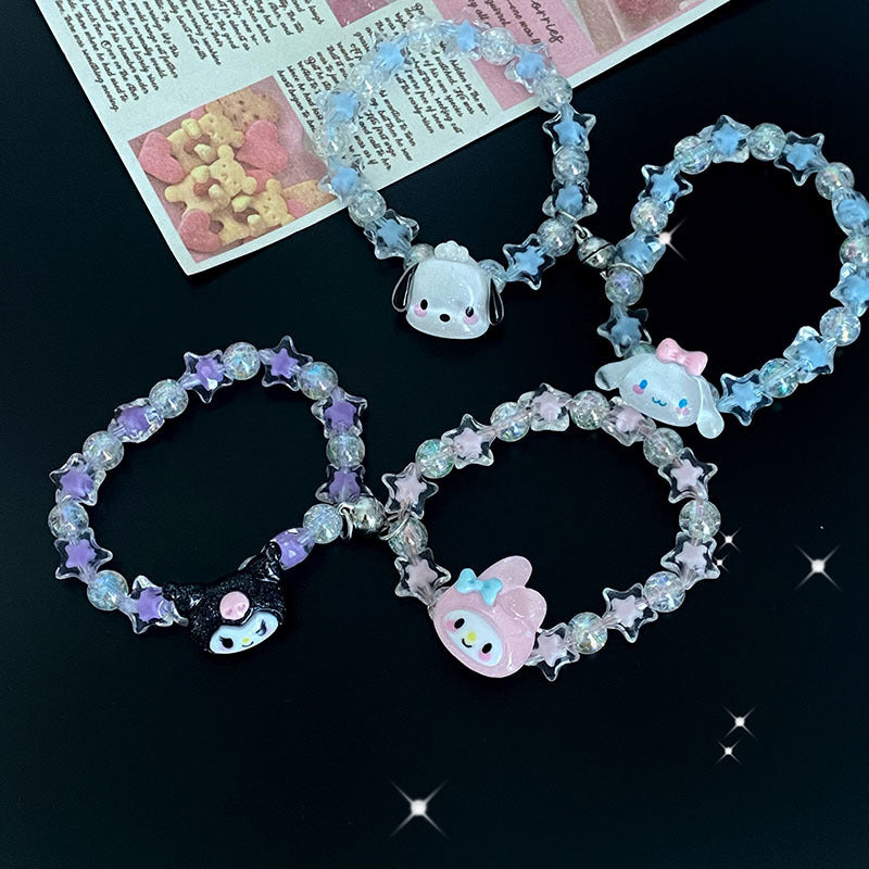 Cartoon Crystal String Beads Couple Magnetic For Boyfriend Girlfriends Bracelets